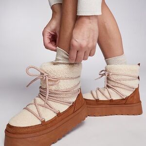 ASOS Tan and Cream Winter Boots